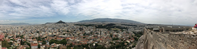 The view from the back of the Acropolis, Athens, Greece